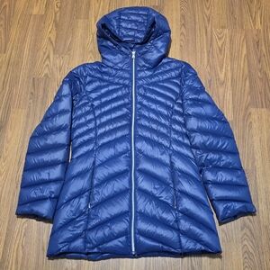 Jessica Simpson Women’s Medium Blue Puffer Coat 90% Duck Down Winter Jacket D93